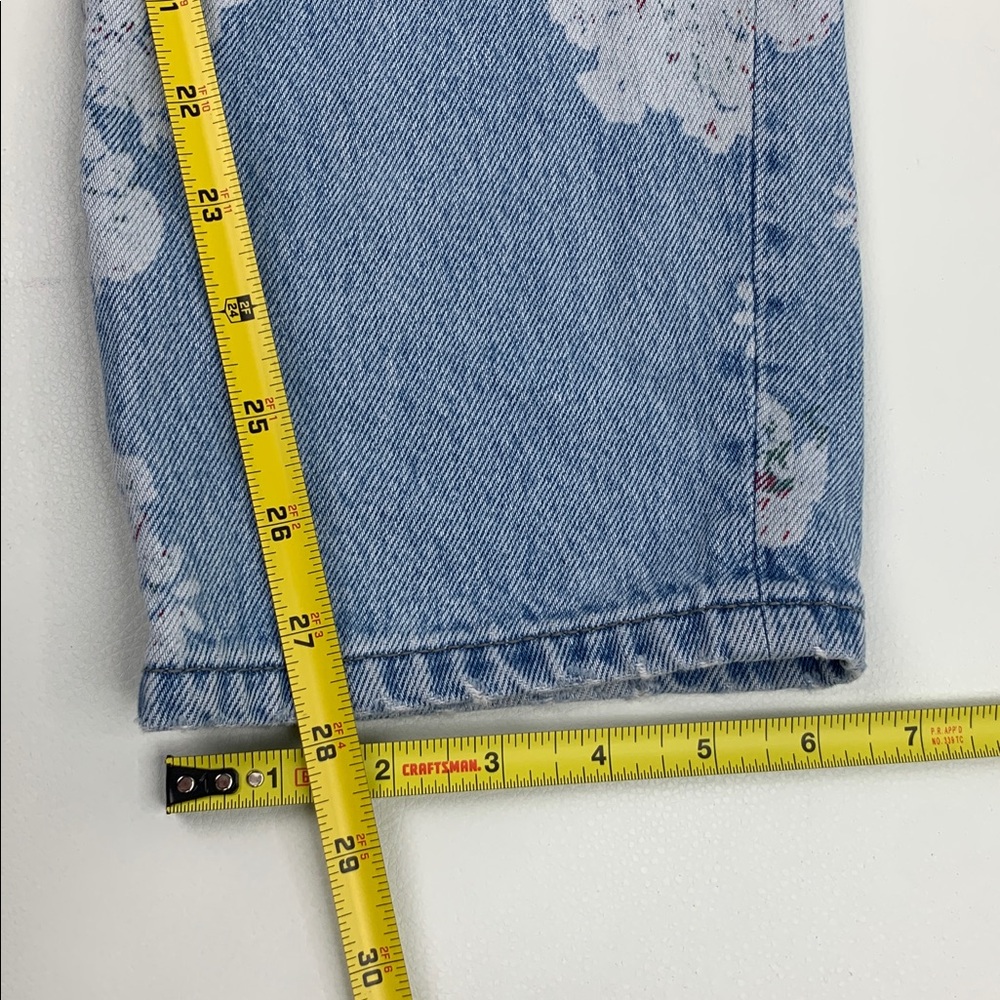 We The Free FP Blue Floral Jeans Size 26 Cotton Straight Leg light Wash denim - Picture 13 of 16